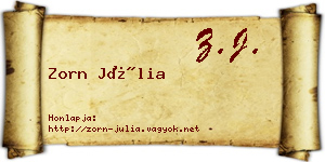 Zorn Júlia névjegykártya